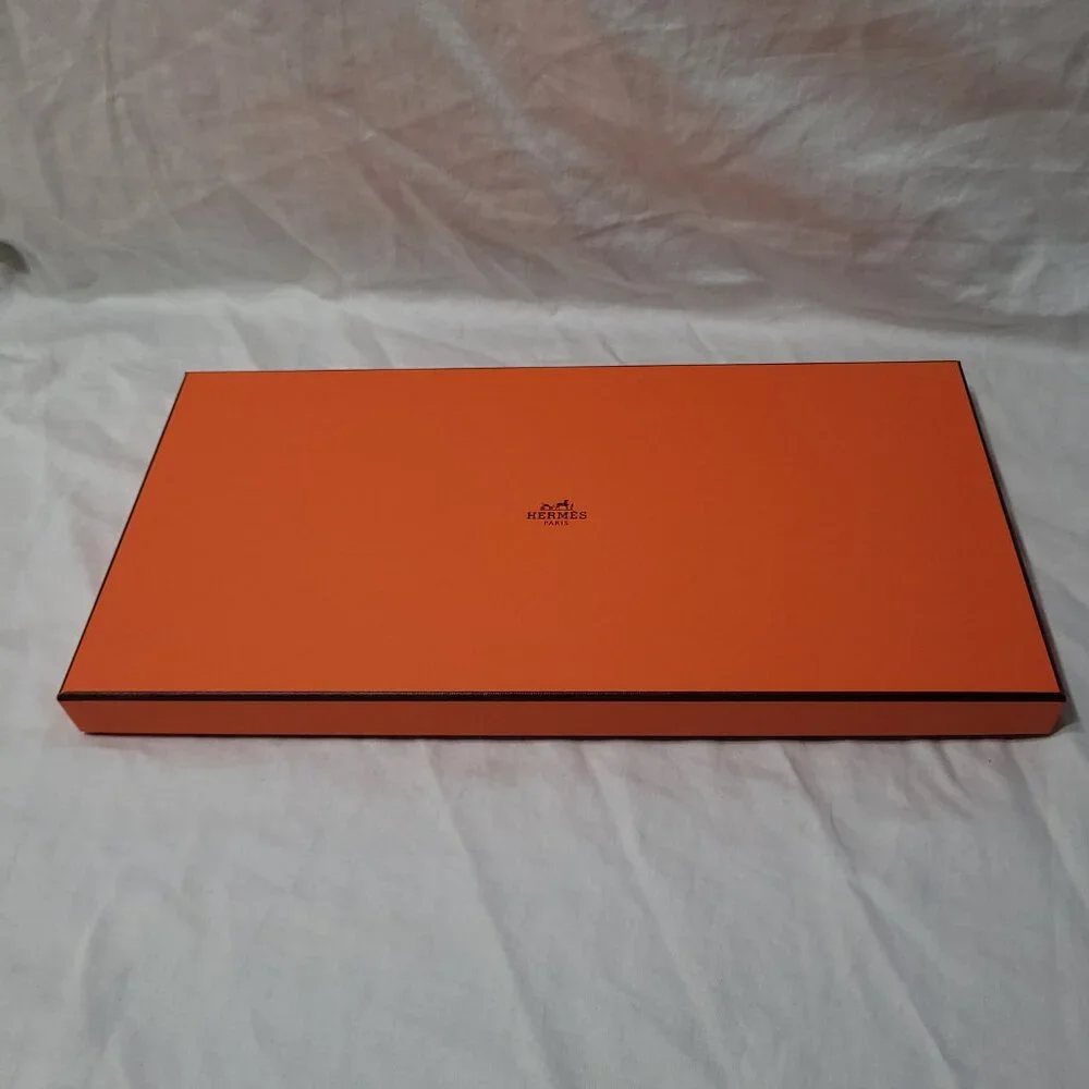 Hermes Gift Box Empty Logo Decorative Storage Organizer 14.25 x 7 x 1 in